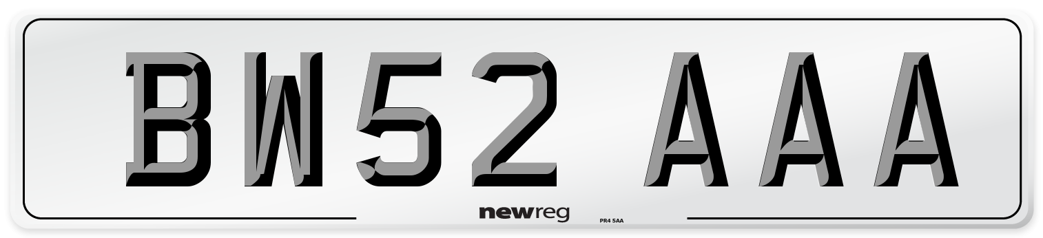 BW52 AAA Number Plate from New Reg